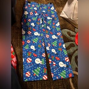 Suitmeister christmas snowman blue pants and tie sz m brand new